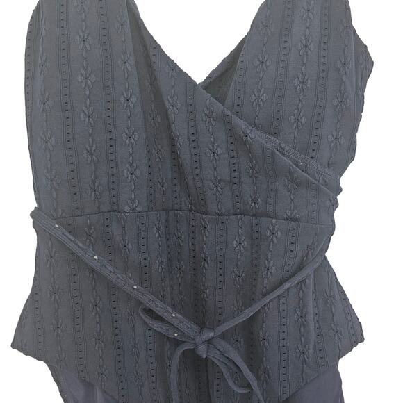 Andie Swim Womans size M The Belmar Ribbed One Piece Swimsuit Navy Blue NEW - Picture 2 of 8